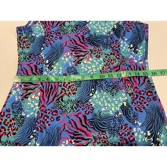 FREEYE Golf Tennis Dresses Sleeveless Inner Shorts ＆ Pockets Leopard Blue Small - Picture 4 of 8